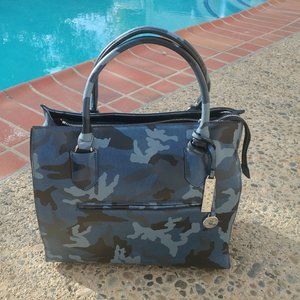 G.I.L.I. Leather Wing Camo Satchel Blue Camo